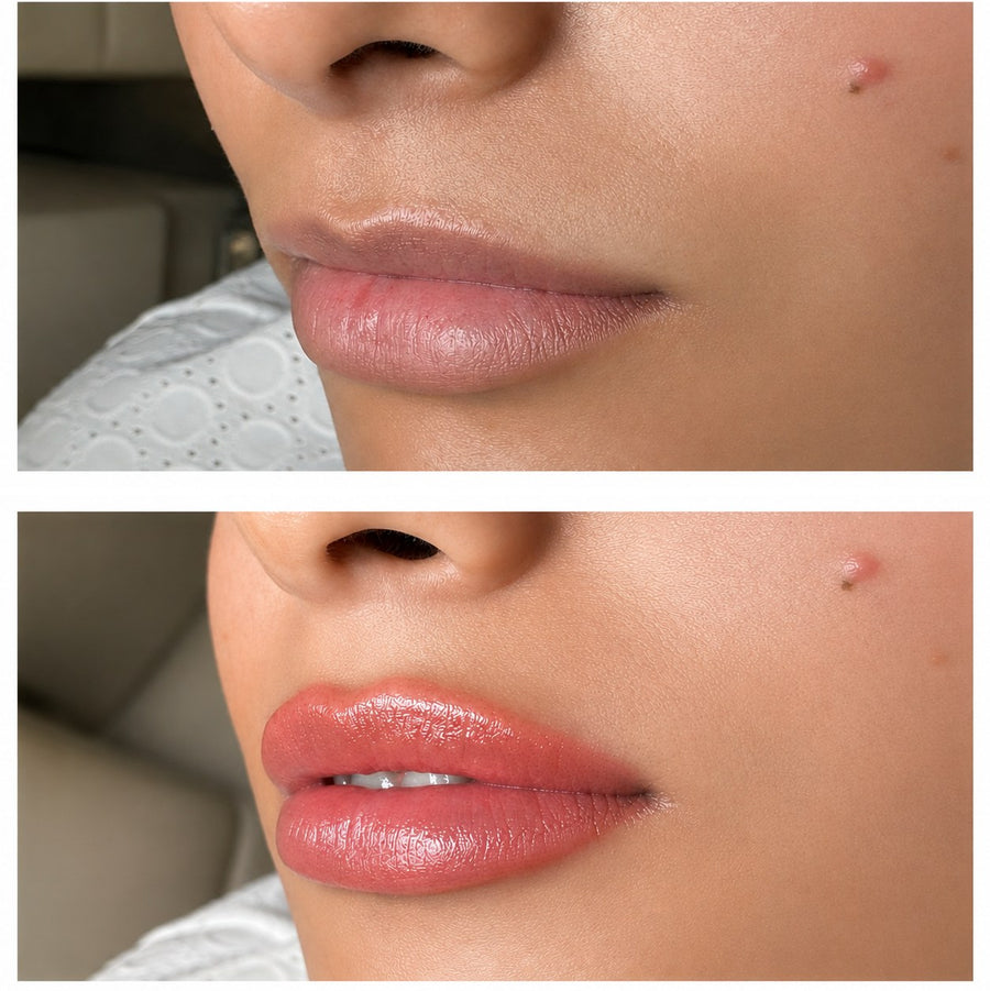 Colour goes into the lip in light layers
